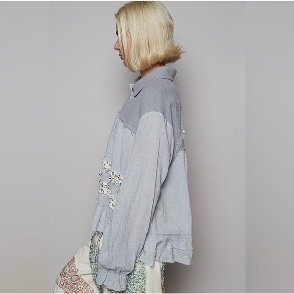 POL Pale Grey Button-Up Shacket - Picture 3 of 8